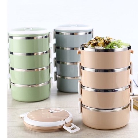 Cặp lồng cơm Lúa mạch 4 tầng