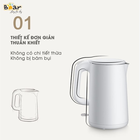 Ấm siêu tốc 1.5L Bear ZDH-B15T1