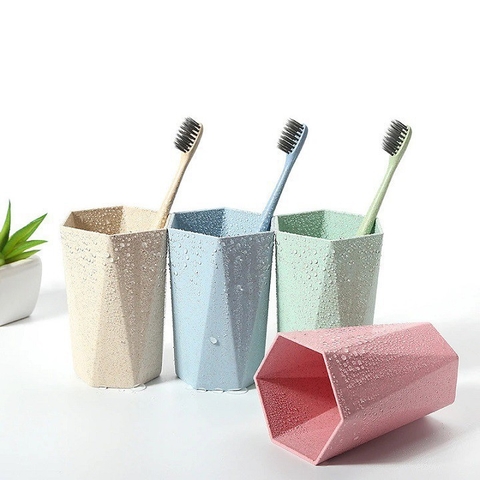 Cốc đánh răng uống nước lúa mạch lục giác