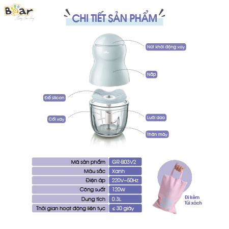 Máy xay ăn dặm 0.3L Bear QSJ-A01F2 (GR-B03V2)