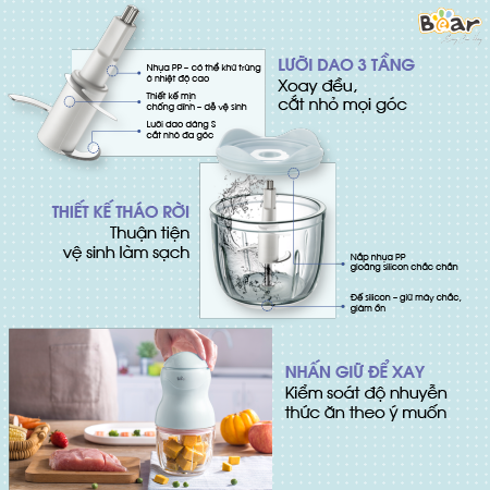 Máy xay ăn dặm 0.3L Bear QSJ-A01F2 (GR-B03V2)