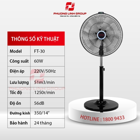 Quạt cây đứng 6 cánh FT-30