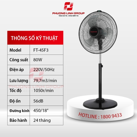 Quạt cây đứng độ ồn thấp FT-45F3