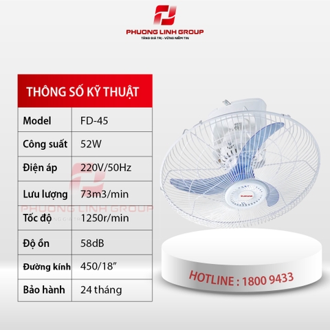Quạt đảo trần lưu lượng gió lớn FD-45