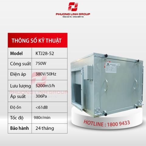 Quạt hút âm trần nối ống gió dạng hộp KTJ28-52