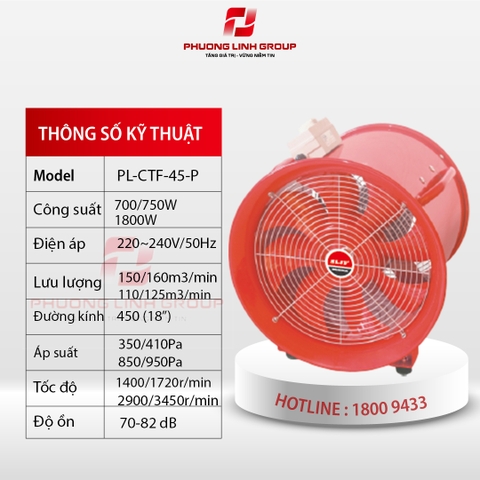 QUẠT THÔNG GIÓ PL-CTF-45-P  LOẠI TAY CẦM