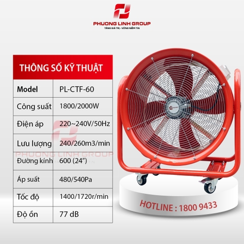 QUẠT THÔNG GIÓ CTF-60 BÁNH XE DI ĐỘNG
