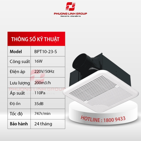 Quạt thông gió gắn trần BPT10-23-S