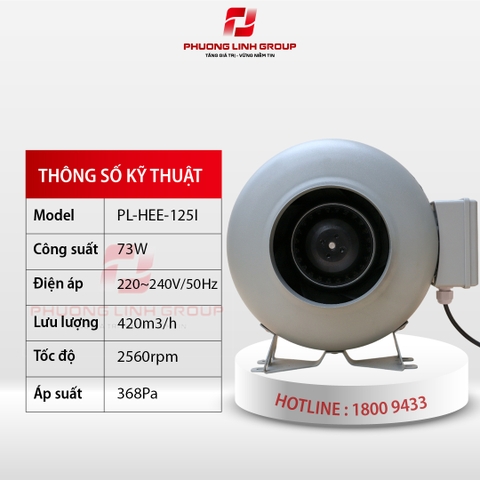 Quạt thông gió ly tâm PL-HEE-125I