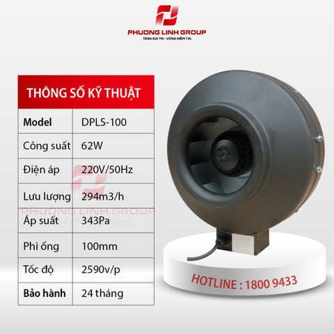 Quạt thông gió nối ống DPLS100