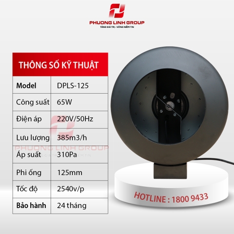 Quạt thông gió tròn nối ống DPLS125