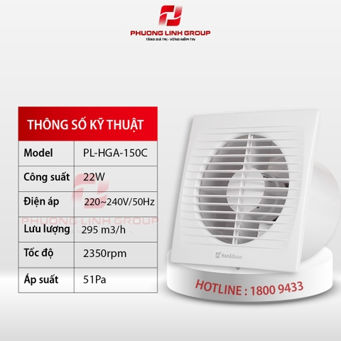 Quạt thông gió gắn trần PL-HGA-150C