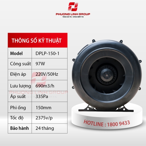 Quạt thông gió âm trần DPLP-150-1