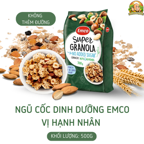 Ngũ cốc Emco không thêm đường vị hạnh nhân túi 500gr
