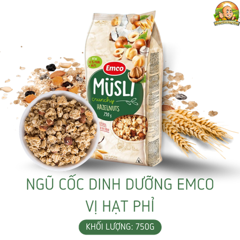 Ngũ cốc Emco vị hạt phỉ túi 750gr