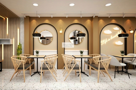 Thiết kế nội thất và thi công hoàn hiện cải tạo Tiệm trà sữa Yan Tea Phú Quốc