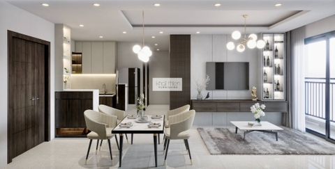 Thiết kế nội thất và thi công cải tạo hoàn thiện căn hộ 3 phòng ngủ - Anh Nhật