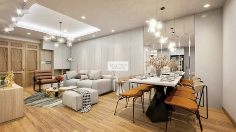 Thiết kế nội thất căn hộ và thi công cải tạo hoàn thiện căn hộ 2 phòng ngủ Chung cư Ruby Land Tân Phú