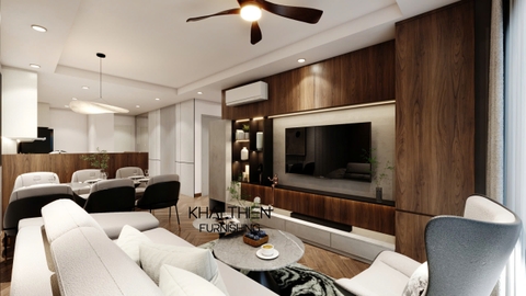 Cải tạo, thiết kế nội thất lại Phòng Khách Bếp Tại Chung cư Goldview Block A3