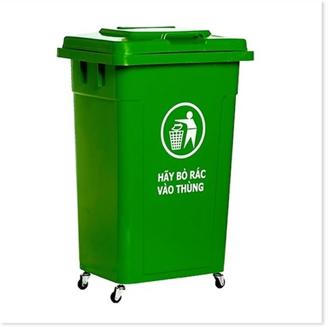 Thùng 60L dậm chân có bánh xe