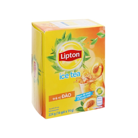 Trà Lipton Ice Tea vị đào hộp 224g = 16 gói 14g