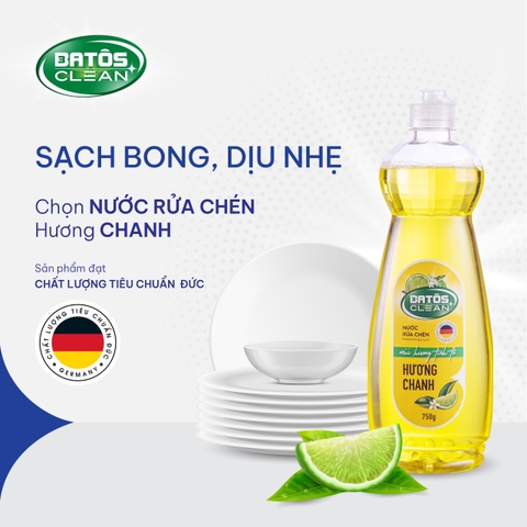 Nước rửa chén Batos Clean - hương chanh 750 ml