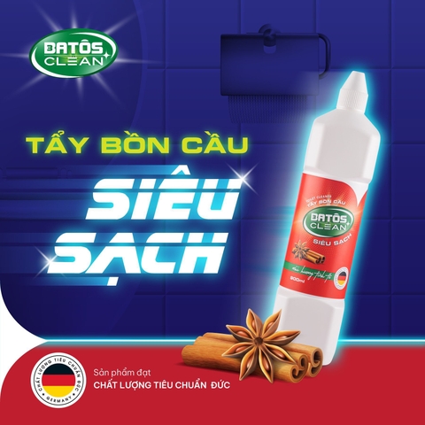 Tẩy bồn cầu Batos Clean siêu sạch- hương quế 900 ml