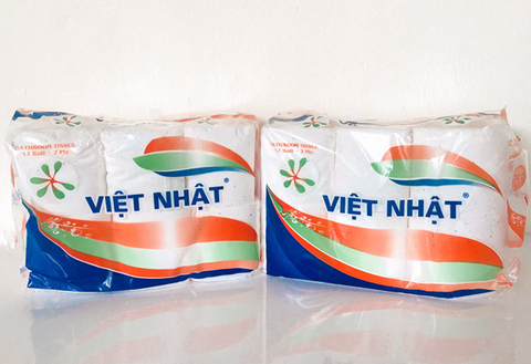 Giấy lụa vệ sinh Việt Nhật cao cấp 12 cuộn = 1 dây