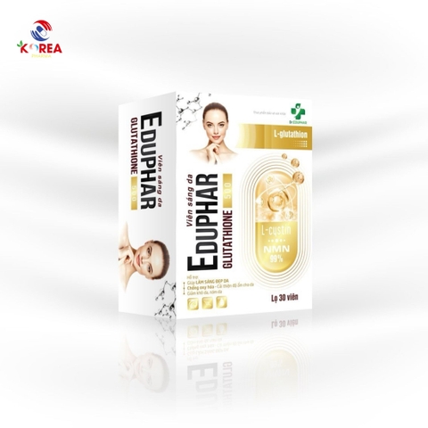 Viên sáng da EDUPHAR GLUTATHIONE 500 hỗ trợ giúp làm sáng đẹp da chống oxy hoá - Cải thiện độ ẩm da giảm khô da nám da