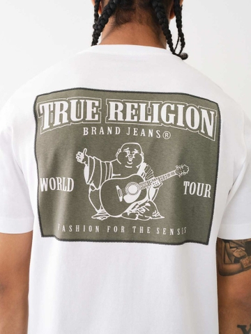 [ TRUE RELIGION ] LOGO LADDER STITCH PUFF PRIT TEE
