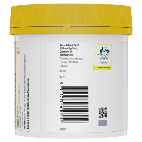 Viên nhai Vitamin C Chewable Swisse 500 mg (310 viên)