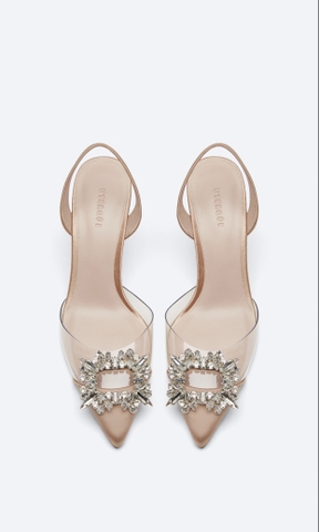 Uterque RHINESTONE VINYL SLINGBACK SHOES