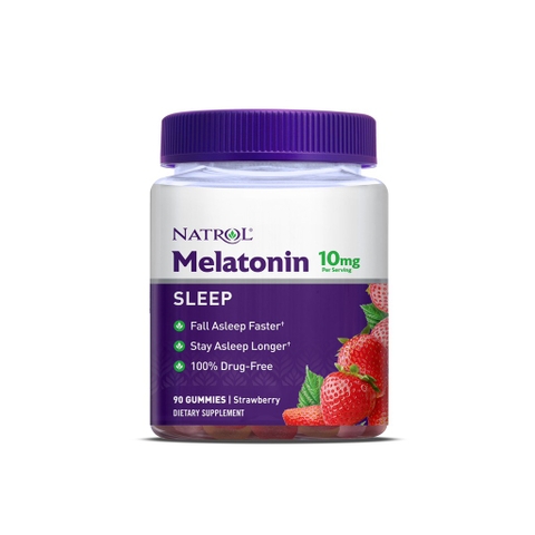 Kẹo dẻo giúp ngủ ngon Natrol Strawberry Melatonin Gummies, 10 mg, 90 count
