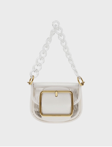 Acrylic Chain Handle Crossbody Bag