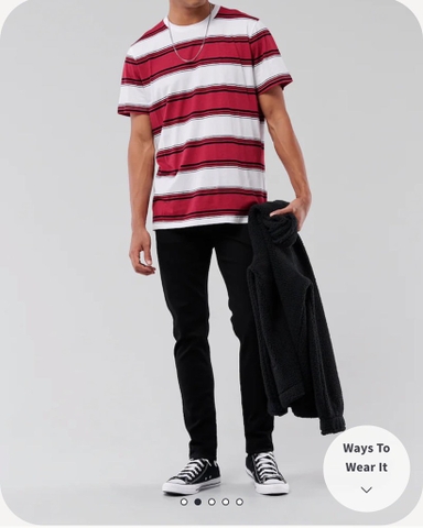 Áo thun nam Hollister Striped Crewneck T-Shirt