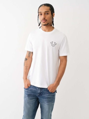 [ TRUE RELIGION ] LOGO LADDER STITCH PUFF PRIT TEE