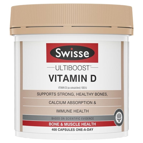 Viên uống bổ sung Vitamin D - Swisse Ultiboost Vitamin D 400 Capsules