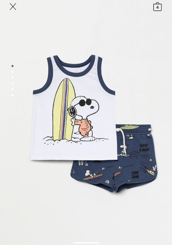 SNOOPY PEANUTS™ T-SHIRT AND BERMUDA SHORTS SET
