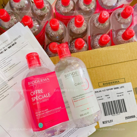 Nước tẩy trang Bioderma Créaline H2O Eau Micellaire Démaquillante 500ml (phiên bản nội địa Pháp)