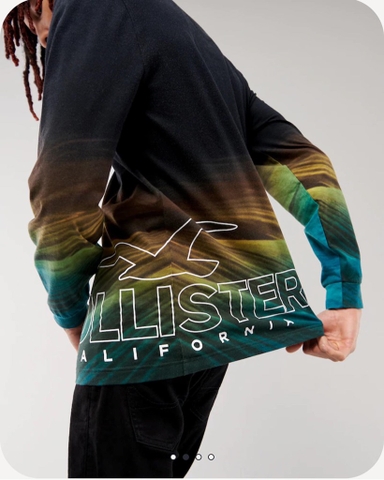 Áo thun nam Hollister Long Sleeve Print Logo Graphic Tee