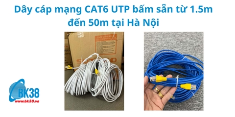 Dây cáp mạng CAT6 UTP bấm sẵn từ 1.5m đến 50m chính hãng tại Hà Nội