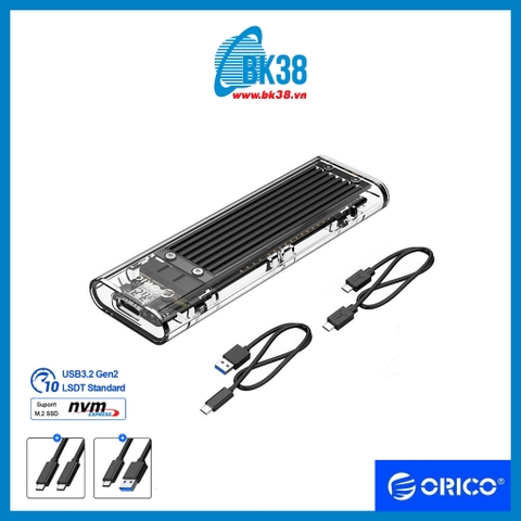 Hộp đựng ổ cứng M2 NVME ORICO TCM2-C3 (Trong suốt)