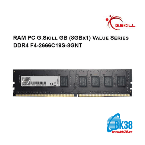 Ram Desktop Gskill (F4-2666C19S-8GNT) 8GB (1x8GB) DDR4 2666Mhz