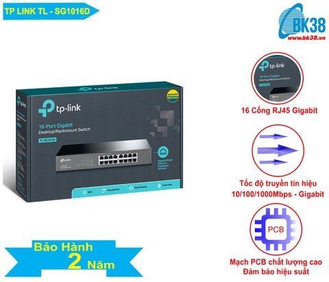Bộ chia tín hiệu mạng TP LINK TL-SG1016D - 16 Cổng Gigabit