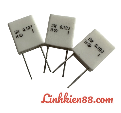 Điện trở sứ 5W 0.1R dáng đứng