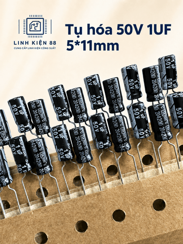 Tụ hóa 50V 1UF 5*11mm mới (10 con)