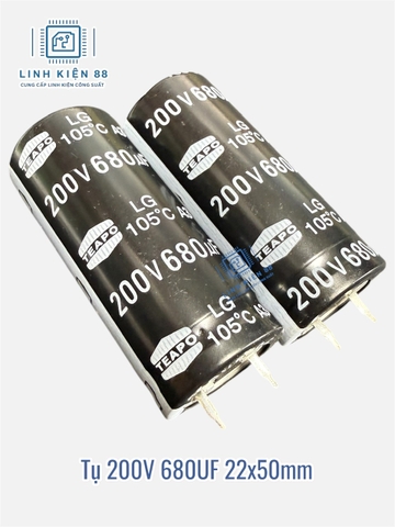Tụ audio 200V 680UF size 22*50mm mới