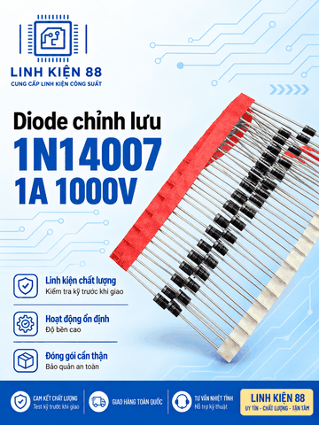 Diode chỉnh lưu cắm 1N4007 1A 1000V (dây 10 con)