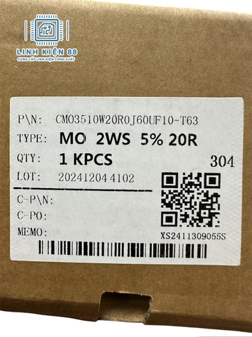 Điện trở vạch 2W 20R 5% cắm mới ( 10 con)