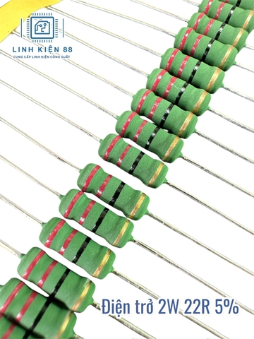 Điện trở vạch 2W 22R 5% cắm mới ( 10 con)